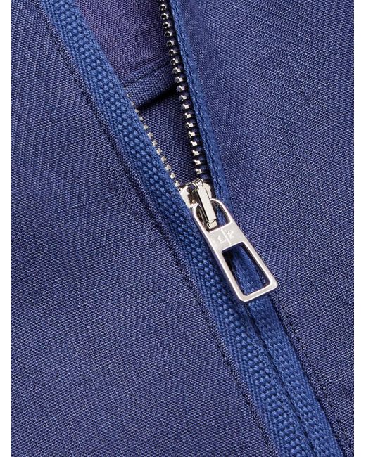 Loro Piana Blue Linen Half-Zip Jacket for men