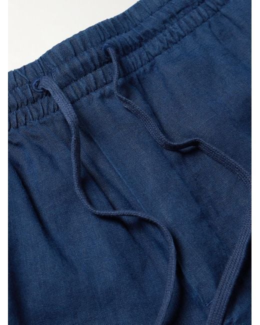 Polo Ralph Lauren Blue Prepster Logo-embroidered Linen Drawstring Shorts for men