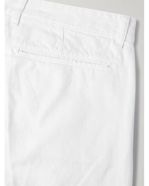 Massimo Alba White Winch2 Slim-Fit Straight-Leg Cotton And Linen-Blend Trousers for men