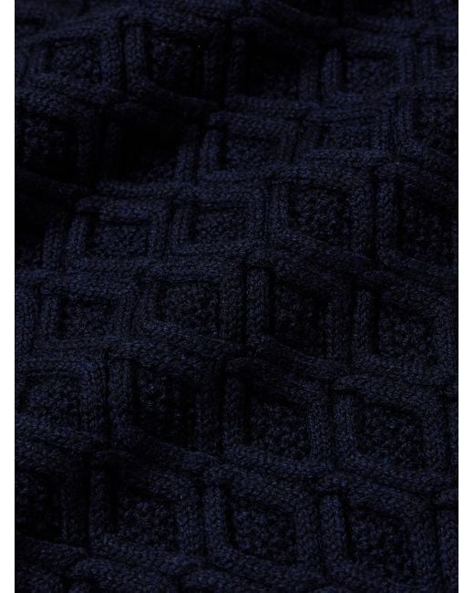 Cable-Knit Merino Wool Sweater di Mr P. in Blue da Uomo