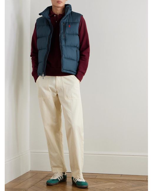 Polo Ralph Lauren Blue Gorham Logo-Embroidered Quilted Padded Shell Down Jacket for men