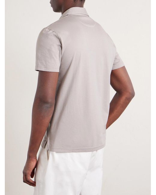 Fedeli Natural Cotton-Blend Jersey Polo Shirt for men