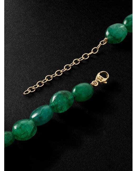 JIA JIA Green Arizona Candy Gold Quartz Beaded Necklace for men