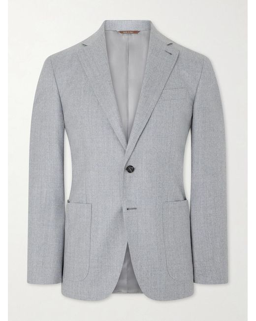 Canali Gray Kei Wool Suit Jacket for men