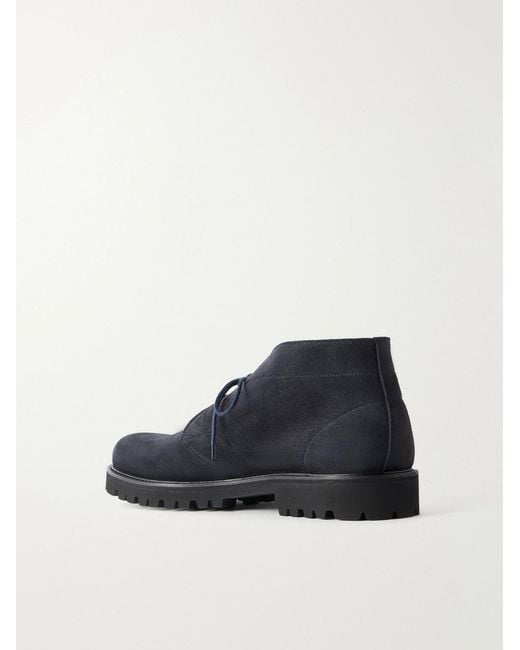 Mr P. Blue Suede Desert Boots for men