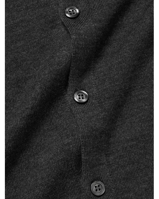 John Smedley Gray Tibor Merino Wool Cardigan for men