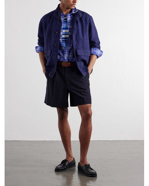 Polo Ralph Lauren Blue Herringbone Linen Blouson for men