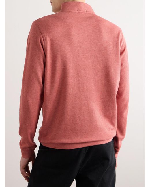 Peter Millar Pink Crown Comfort Cotton-blend Half-zip Sweater for men