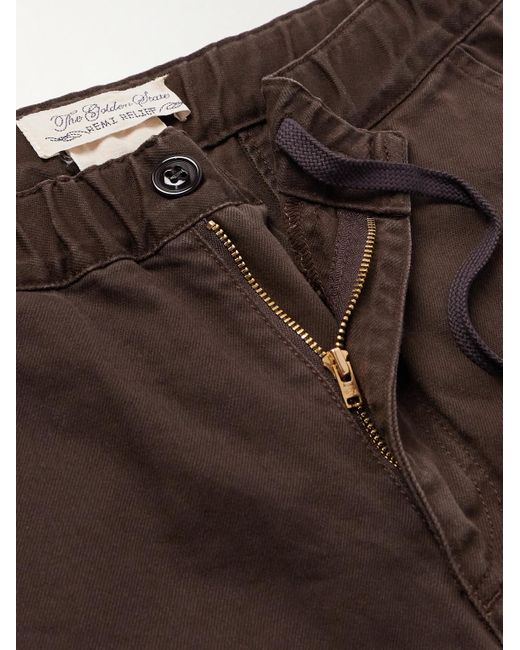 Remi Relief Brown Straight-leg Cotton-twill Trousers for men