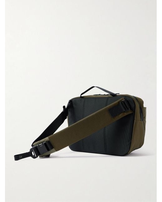 Master Piece Black Scramble Shell And Nylon Oxford Messenger Bag for men