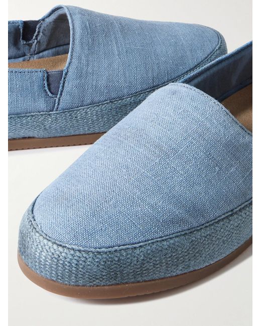 Mulo Blue Garment-Dyed Canvas Espadrilles for men
