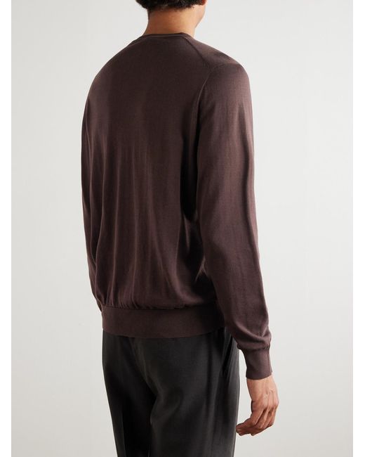 Loro Piana Purple Ice Wish Sea Island Cotton Sweater for men