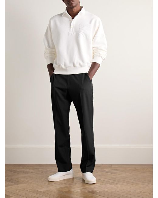 The Row Black Elijah Straight-leg Wool-twill Trousers for men