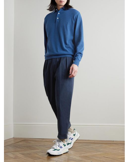 Beams Plus 2 Pleats schmal zulaufende in Blue für Herren