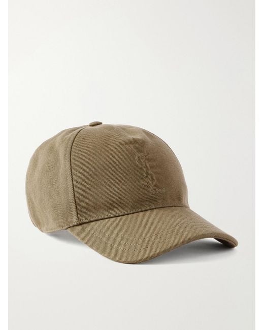 Saint Laurent Natural Logo-debossed Cotton-twill Baseball Cap for men