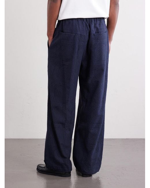 Blue Blue Japan Blue Straight-leg Cotton-blend Suit Trousers for men