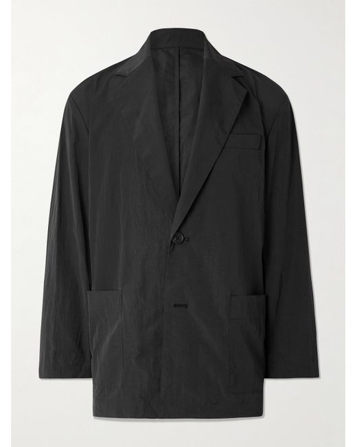 Ssstein Black Oversized Nylon Blazer for men