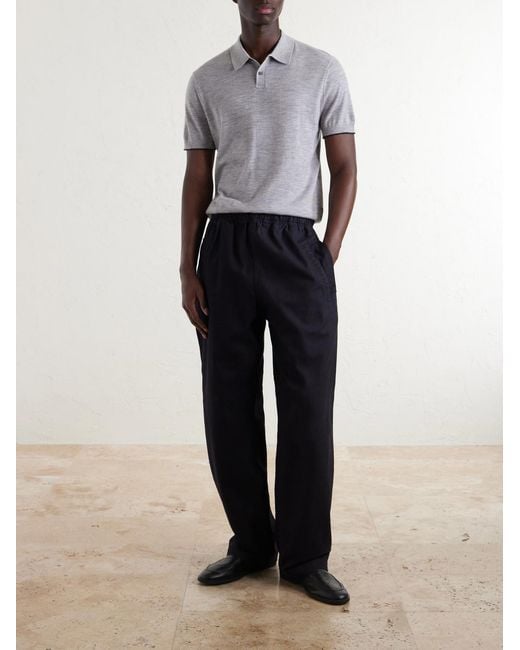 James Perse Gray Cashmere Polo Shirt for men