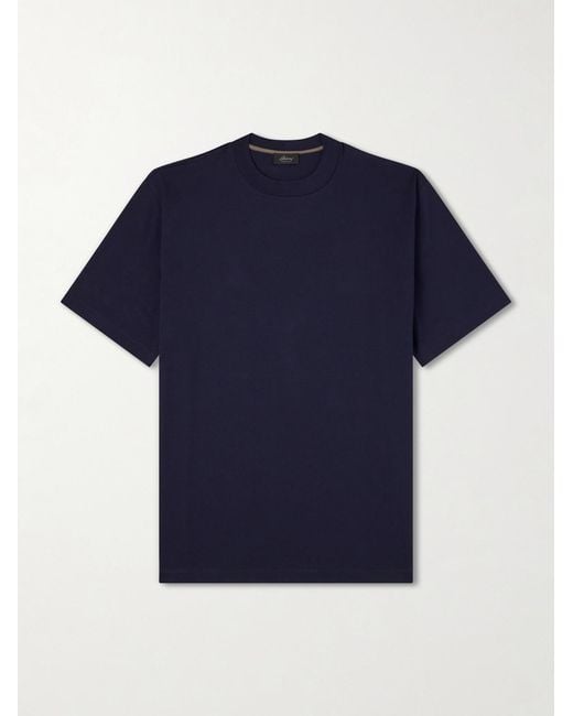 Brioni Blue Cotton-Jersey T-Shirt for men
