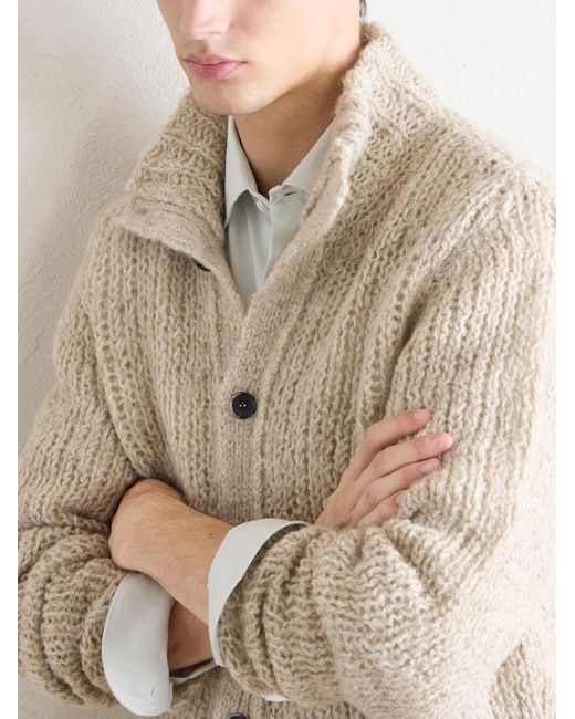Barena Natural Alpaca, Wool And Linen-Blend Cardigan for men