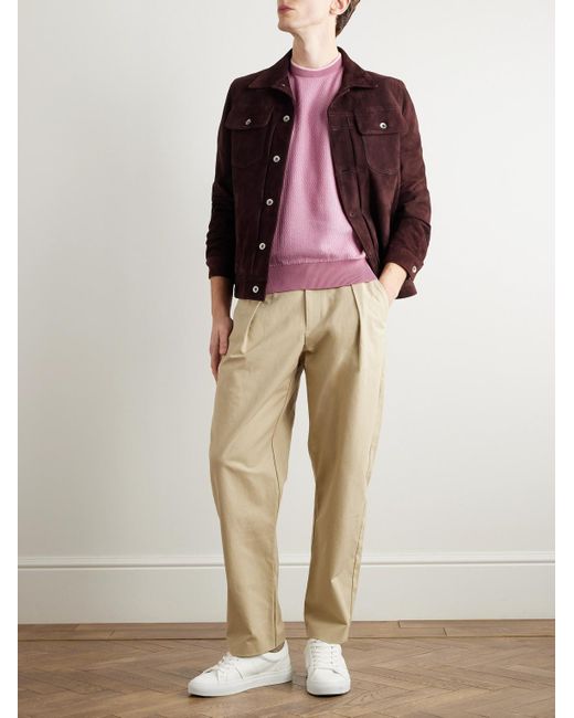 Piacenza 1733 Pink Waffle-Knit Cotton T-Shirt for men