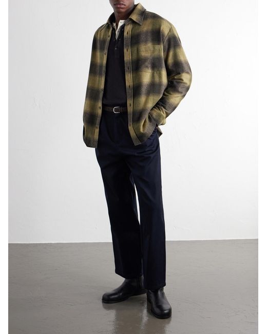 A.P.C. Green Malaury Checked Wool-Blend Flannel Shirt for men