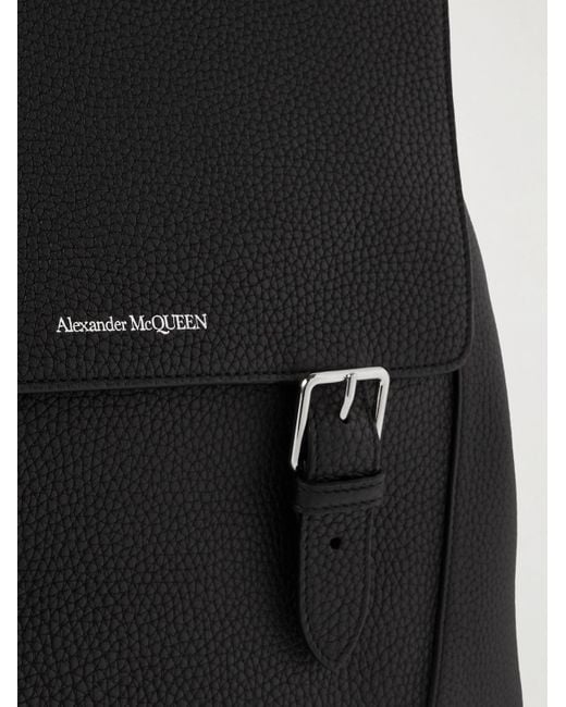 Alexander McQueen Black The Edge Full-grain Leather Backpack for men
