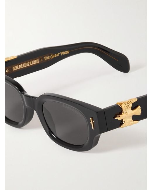 Cutler & Gross The Great Frog Sonnenbrille mit D-Rahmen aus Azetat mit Verzierungen in Black für Herren