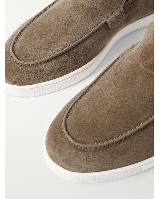 Christian Louboutin Gray Moonboat Suede Loafers for men