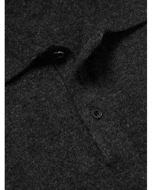 Beams Plus Black Wool Polo Shirt for men