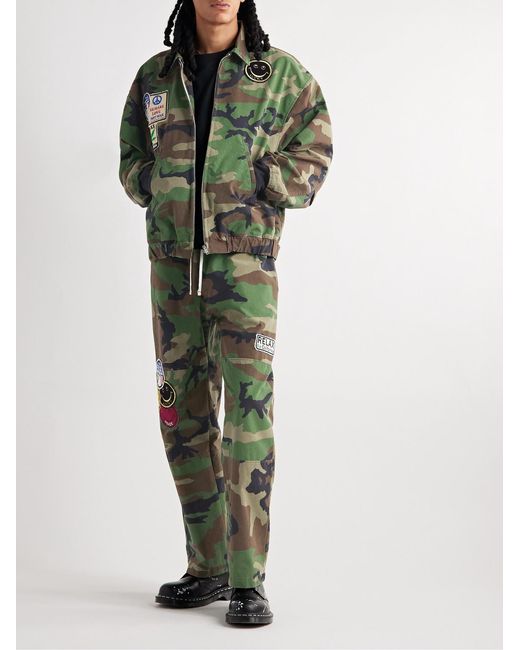 Les Tien Green Appliquéd Camouflage-print Cotton-ripstop Jacket for men