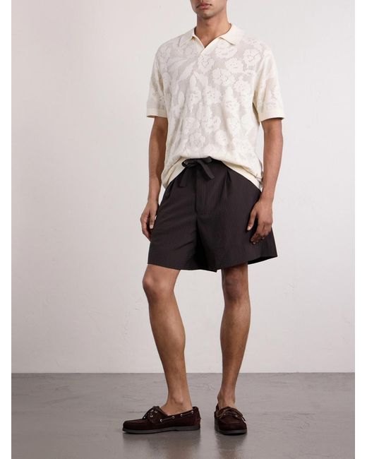 NN07 Natural Ryan Flower 60019 Knitted Cotton Polo Shirt for men