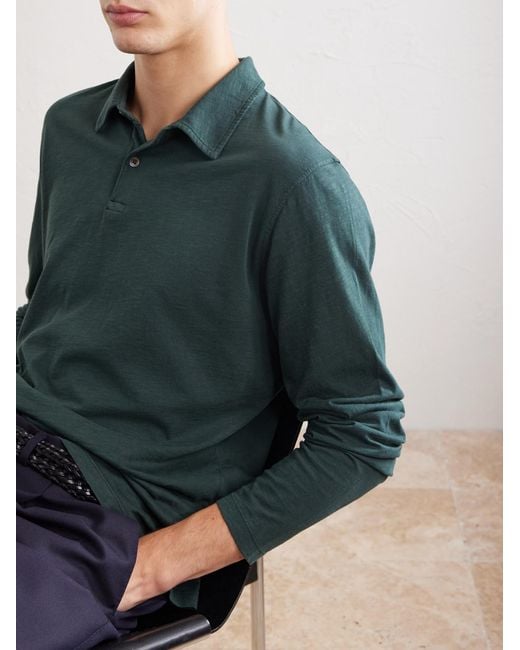 Hartford Green Cotton-Jersey Polo Shirt for men