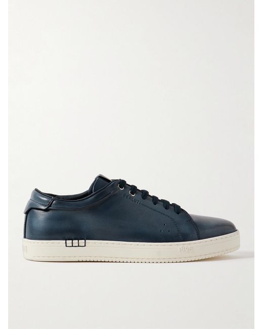 Berluti Blue The Playtime Venezia Leather Sneakers for men