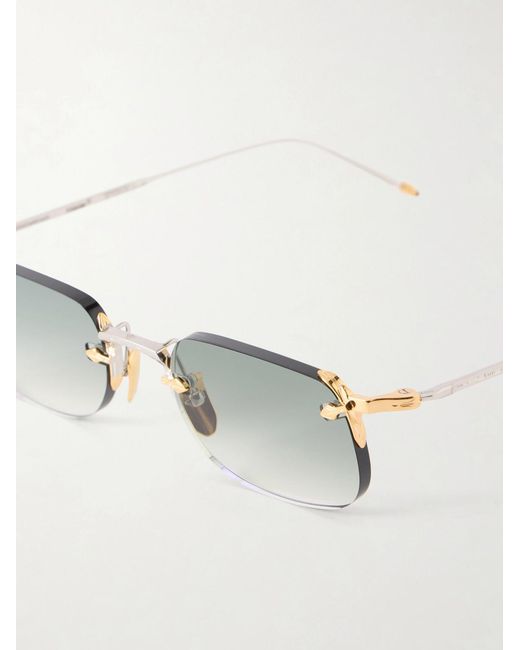 Jacques Marie Mage Metallic Fonda Rimless Silver-tone Titanium Sunglasses for men