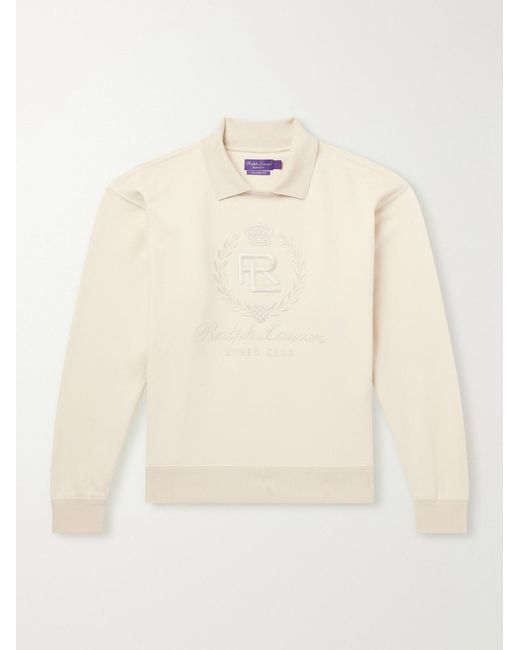 Ralph Lauren Natural Logo-embroidered Cotton-jersey Polo Sweatshirt for men