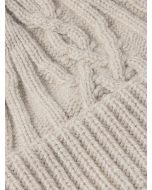 John Smedley Natural Emery Cable-knit Recycled-cashmere And Merino Wool-blend Beanie