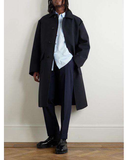 Dries Van Noten Blue Oversized Canvas Car Coat for men