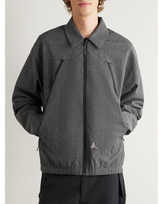 Roa Gray Lamon Logo-Embroidered Micro-Check Shell Jacket for men