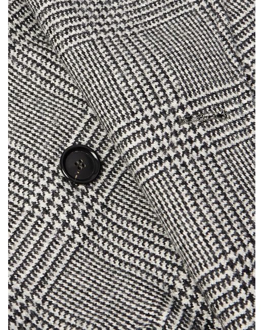 De Petrillo Gray D'avalos Double-breasted Prince Of Wales Checked Alpaca Overcoat for men