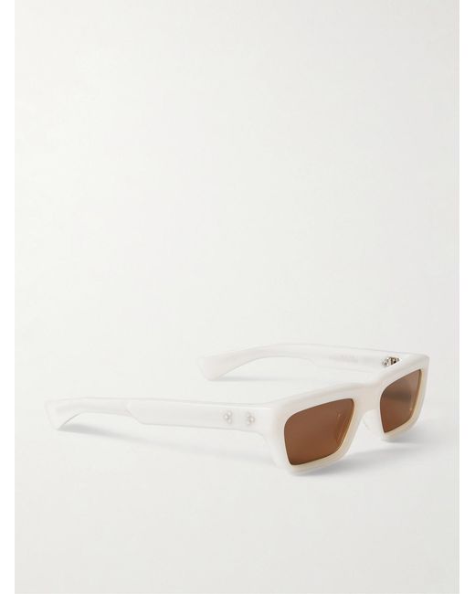 Jacques Marie Mage White Rush Rectangular-frame Acetate Sunglasses for men