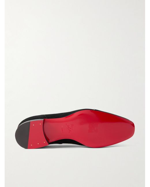 Christian Louboutin Dandysiago Loafers aus Samt mit Verzierungen und Ripsband in Black für Herren