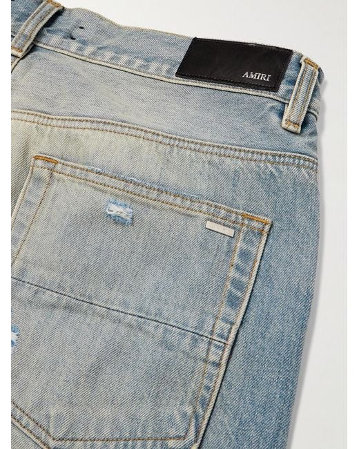 Amiri Blue Mx1 Skinny-Fit Panelled Distressed Jeans for men