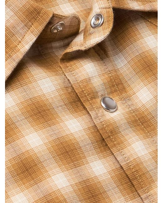 Tom Ford Natural Slim-Fit Checked Cotton-Twill Shirt for men