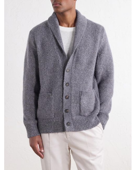 Eleventy Blue Wool-Blend Cardigan for men