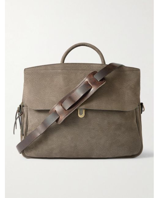 Bleu De Chauffe Brown Zeppo Full-Grain Nubuck Briefcase for men