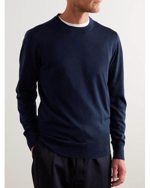 Mr P. Blue Merino Wool Sweater for men