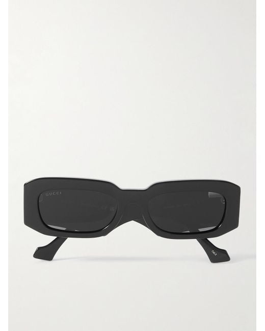 Gucci Sonnenbrille mit rechteckigem Rahmen aus Azetat in Black für Herren