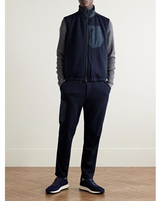 Sease Explorer wendbare Weste aus wattiertem Jersey aus einer Schurwollmischung und Micro-Ripstop in Blue für Herren