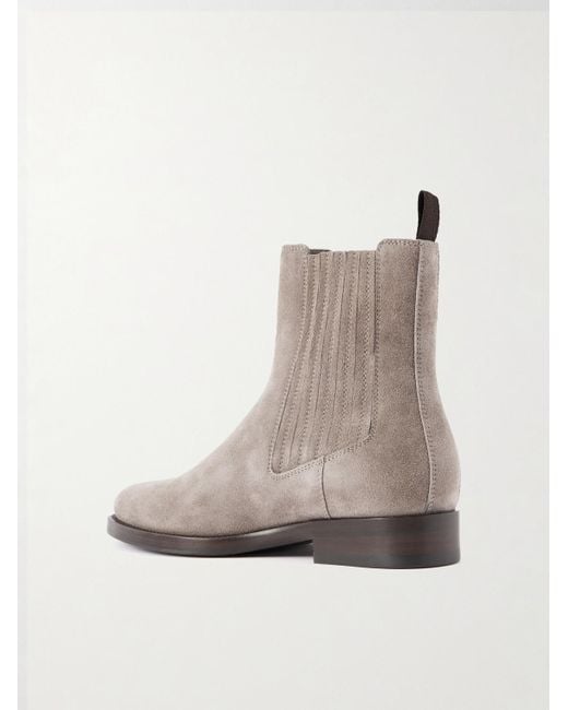 Brunello Cucinelli Brown Beatles Suede Chelsea Boots for men